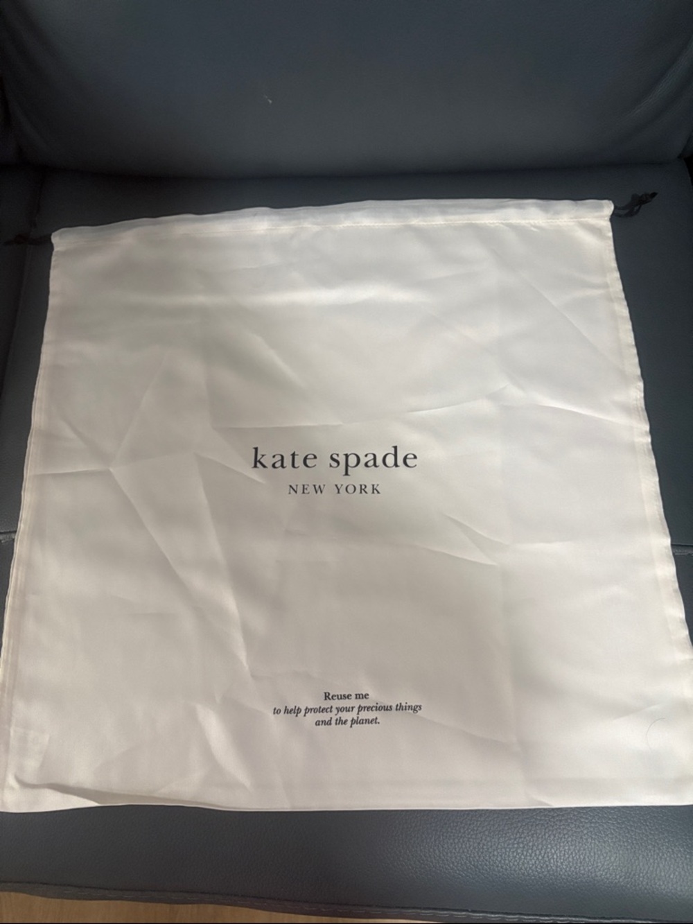 kate spade White Drawstring 18”x 18” Logo Dust Bag